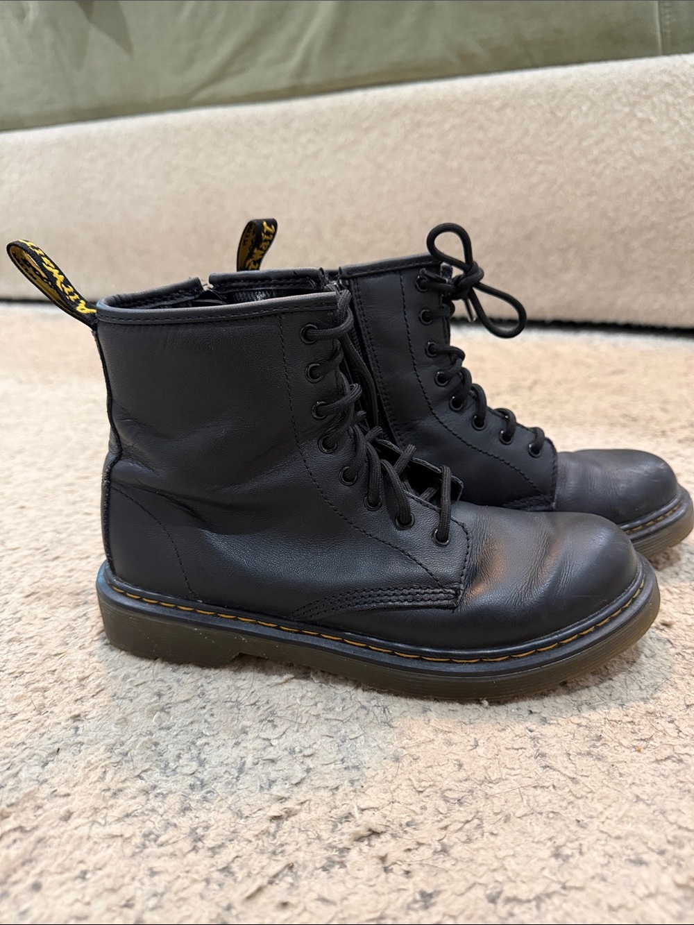 Dr. Martens Black Leather 1460 Combat Boots 
Kids size 4 (women’s 6)